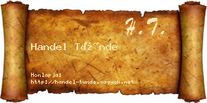 Handel Tünde névjegykártya